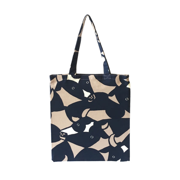 A4  Flat Tote Bag: GyuGyu Navy