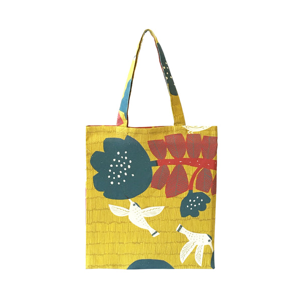 A4 Flat Tote Bag: Hummingbird Yellow