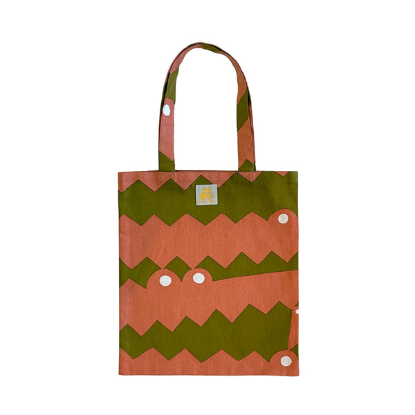 A4 Flat Tote Bag: Giza Giza Green