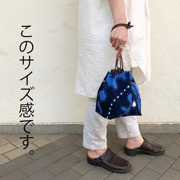 巾着バッグ:たこ グレー