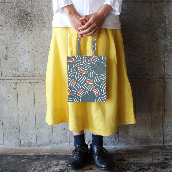 Mini Tote Bag: Octopus Gray