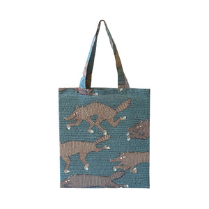 A4 Flat Tote Bag: Wolf Navy