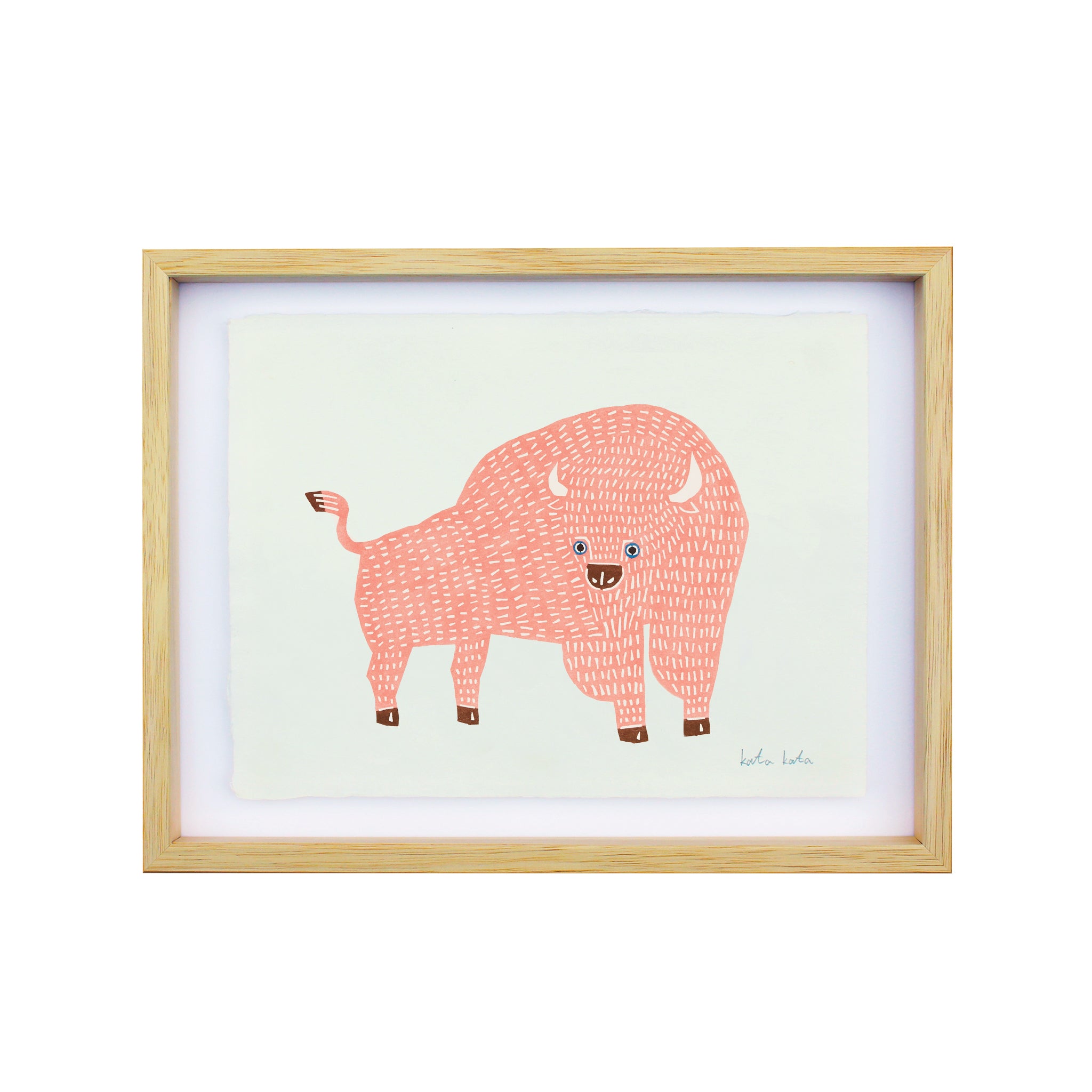katakata 型染め和紙　アートフレーム　バイソン katakata 型染め和紙 アートフレーム バイソン - メルカリ