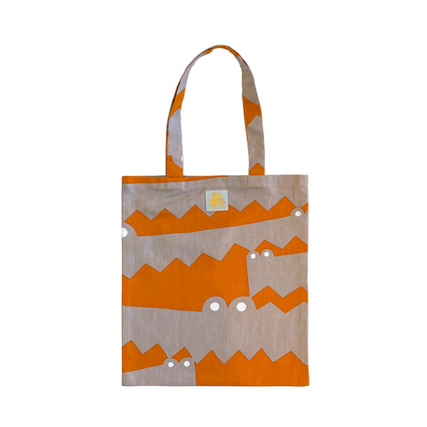 A4 Flat Tote Bag: Giza Giza Orange