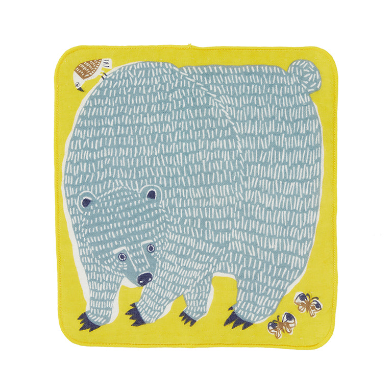 Fluffy Towel Bear & Bird Yellow