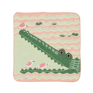 Fluffy Towel Crocodile Pink